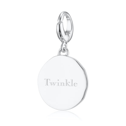 Engravable Silver North Star Disc Charm