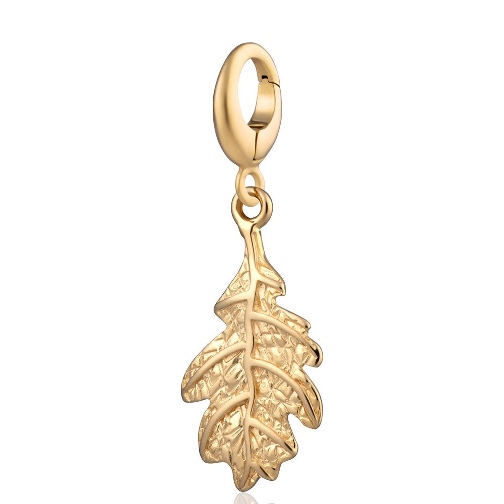 Gold Plated Oak Leaf Charm