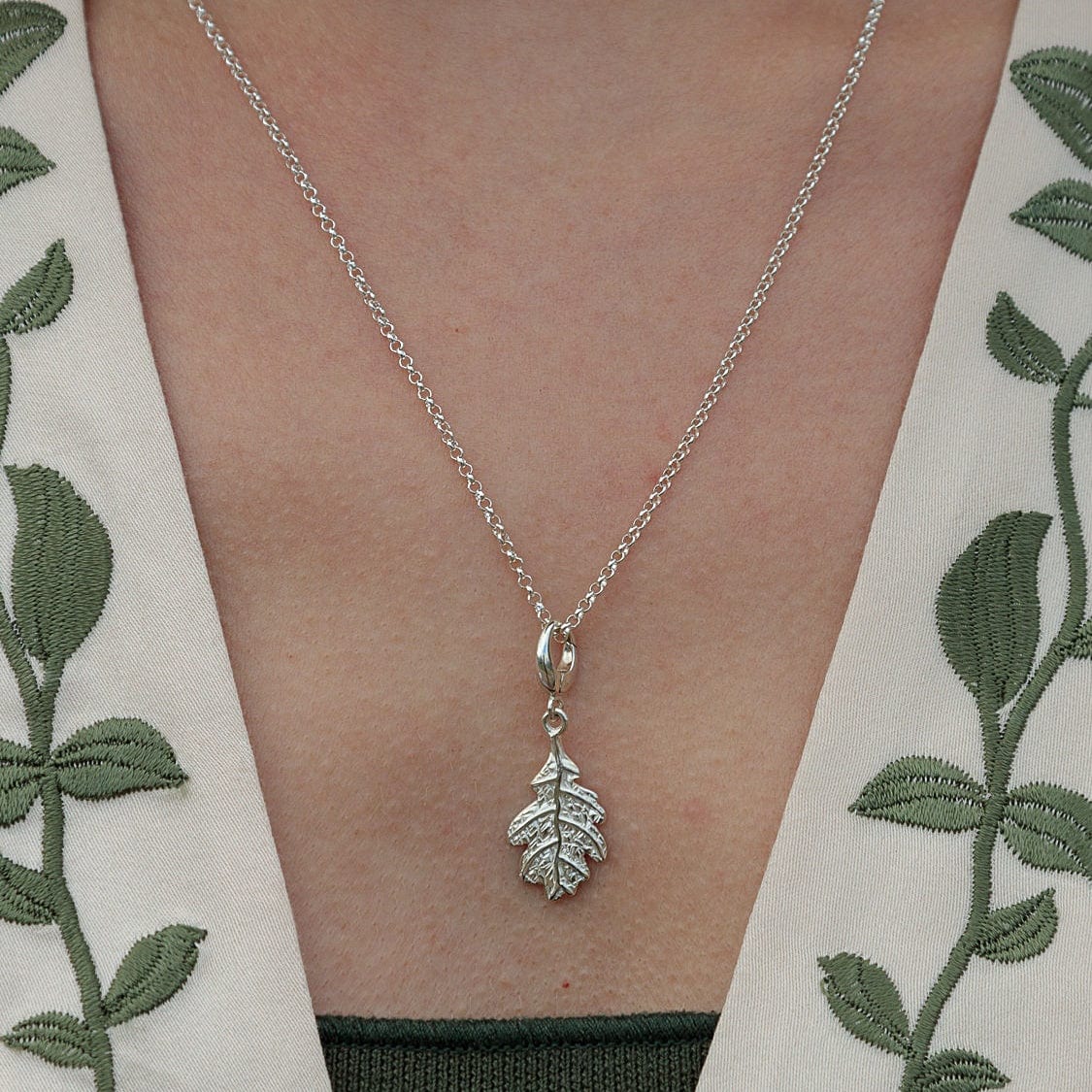 Silver Oak Leaf Charm - Lily Charmed