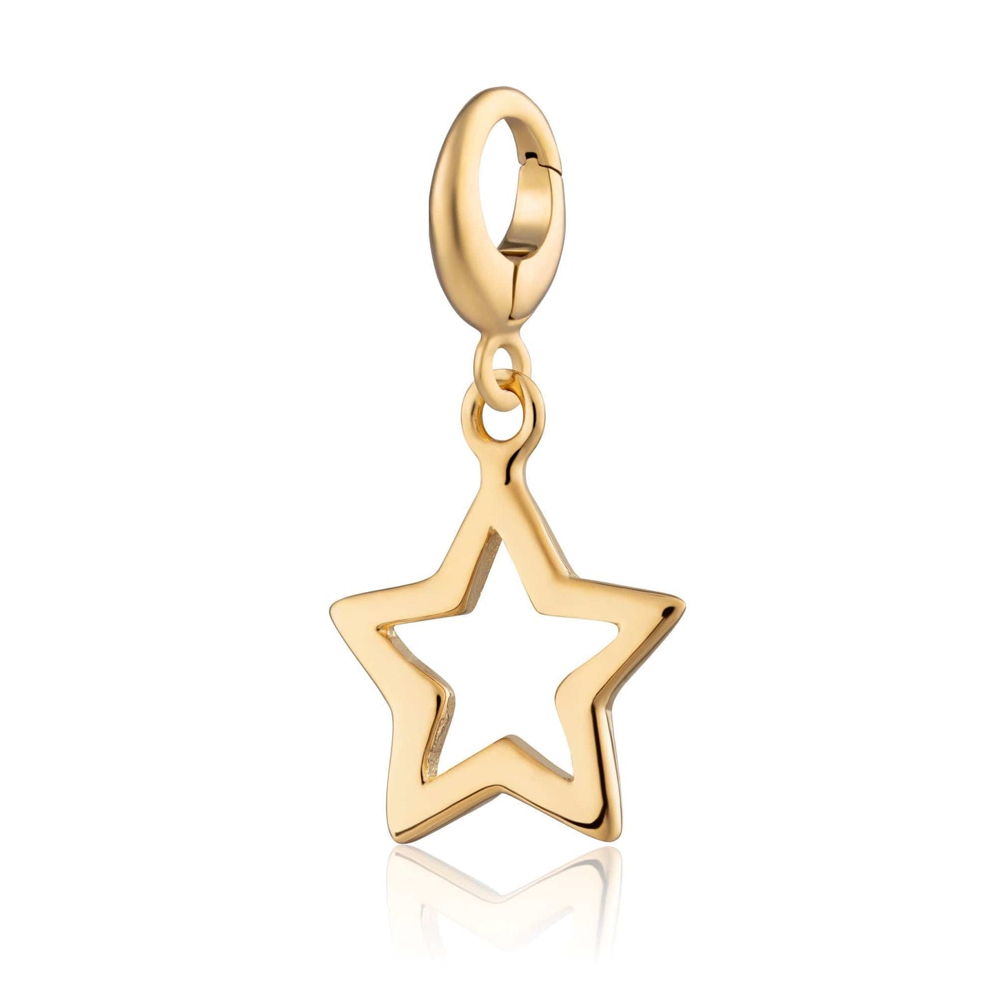 Gold Plated Open Star Charm | Gold Plated Charms by Lily Charmed