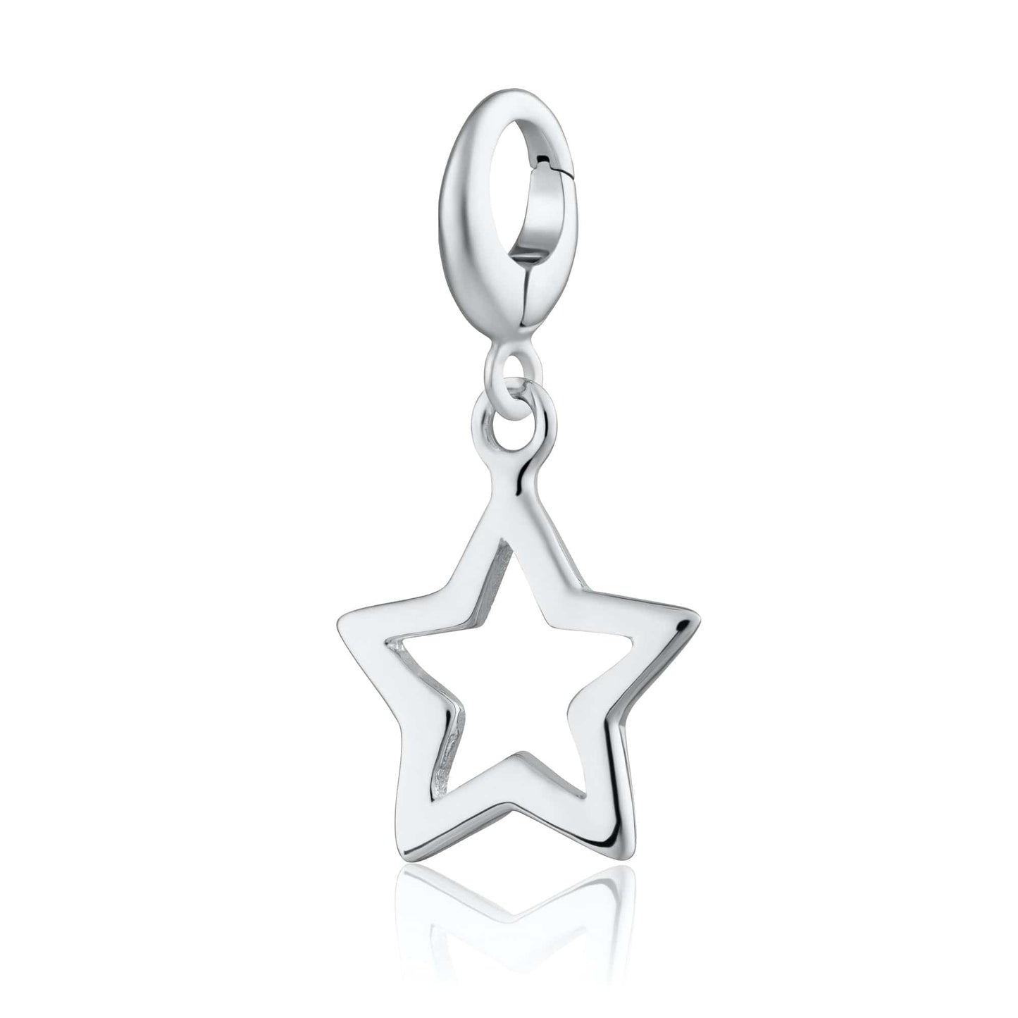 Silver Open Star Charm  for Charm Bracelet by Lily Charmed