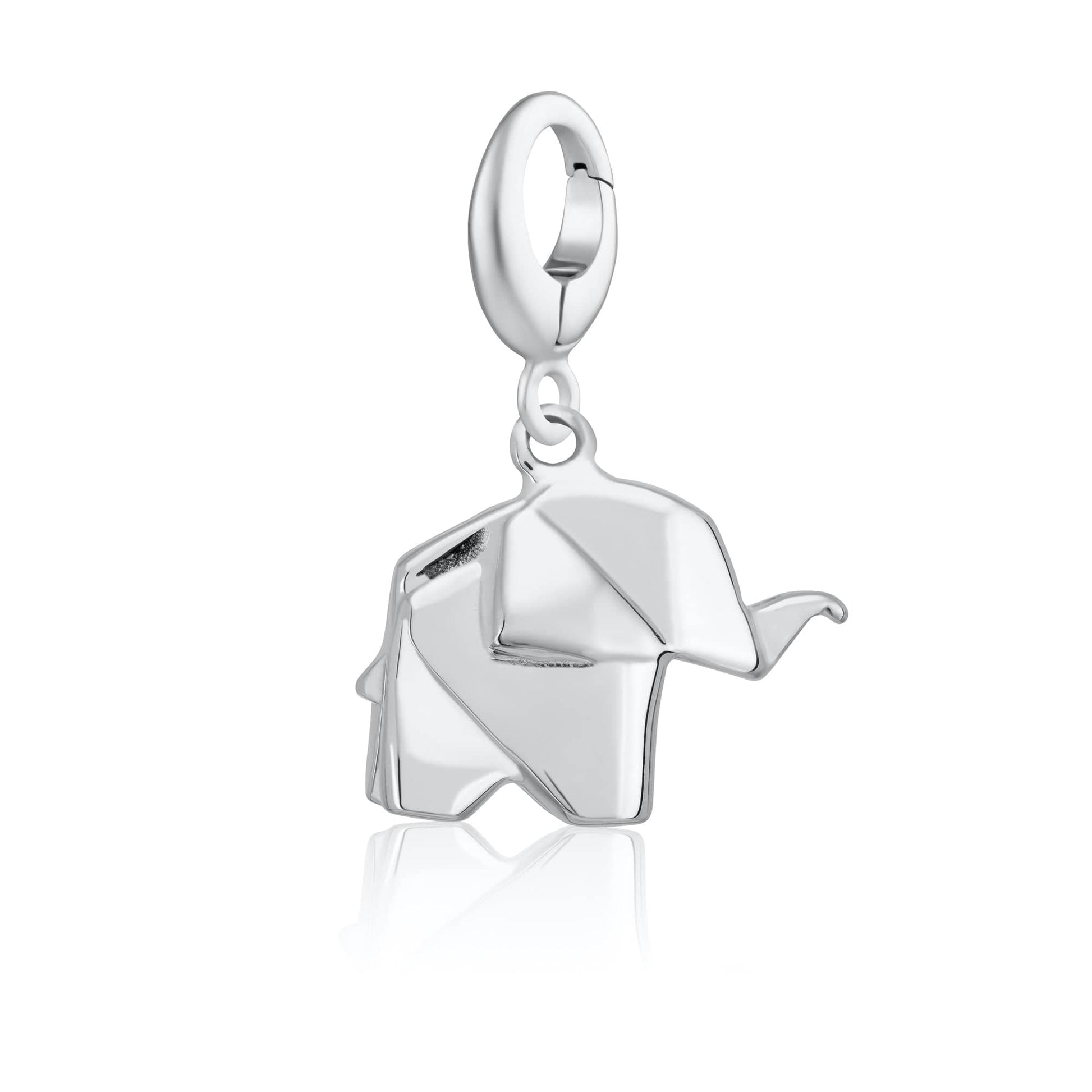 Silver Origami Elephant Charm | First Anniversary Gifts | Lily Charmed