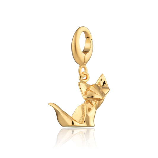 Gold Origami Fox Charm by Lily Charmed