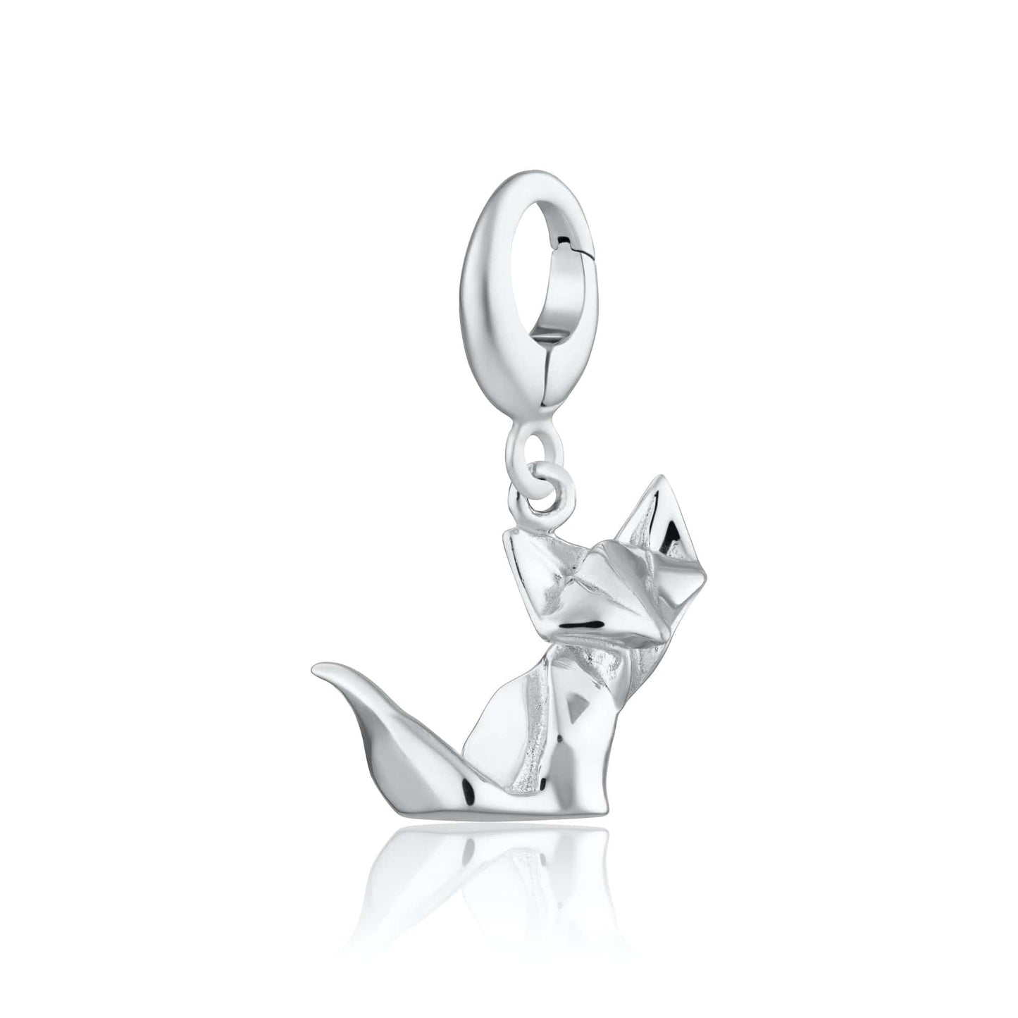 Silver Origami Fox Animal Charm by Lily Charmed