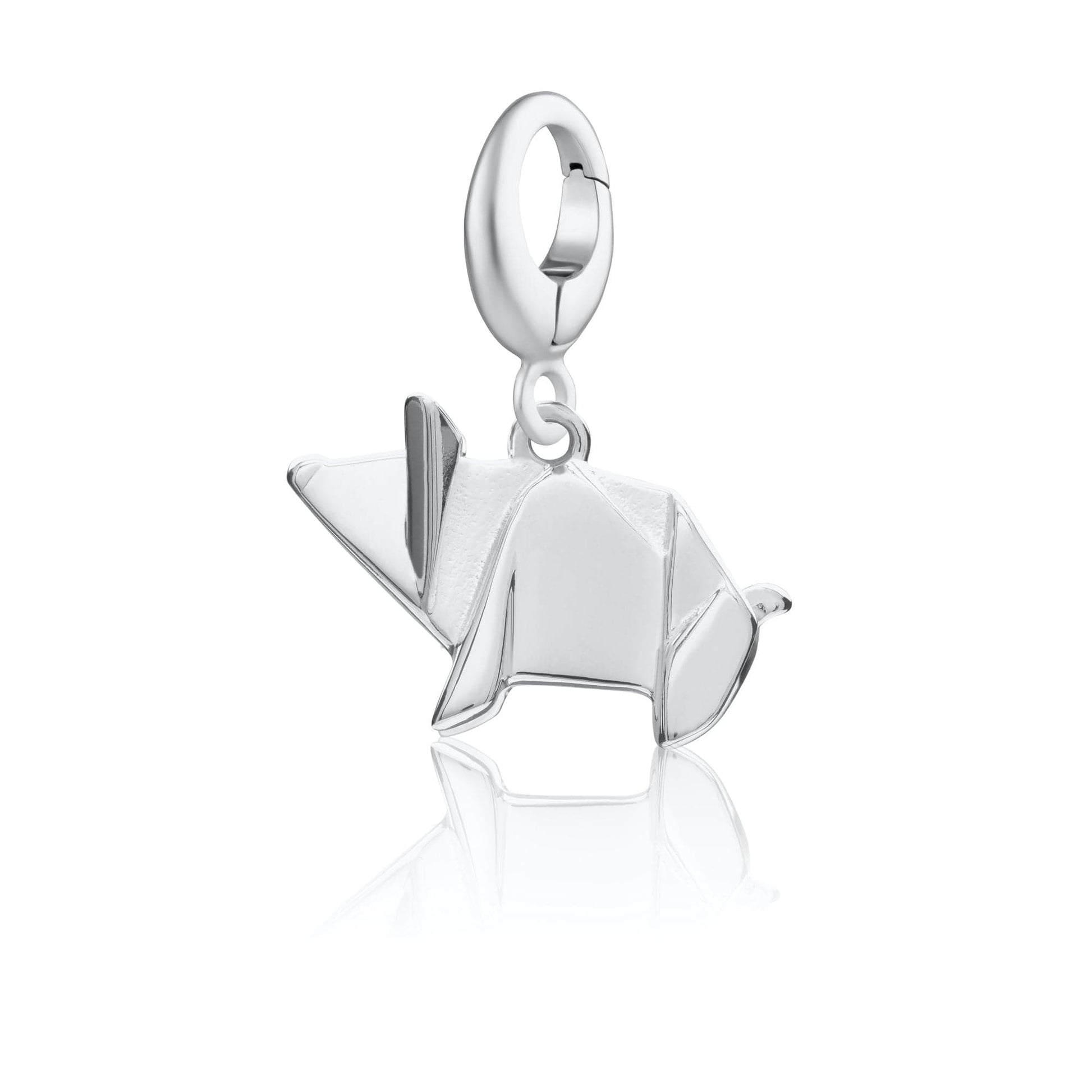 Silver Origami Pig Charm - Lily Charmed