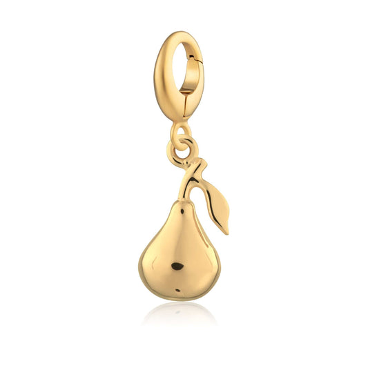 Gold Plated Pear Fruit Charm - Lily Charmed