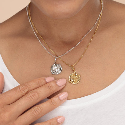 Gold & Silver Pisces Zodiac Charm Necklace by Lily Charmed