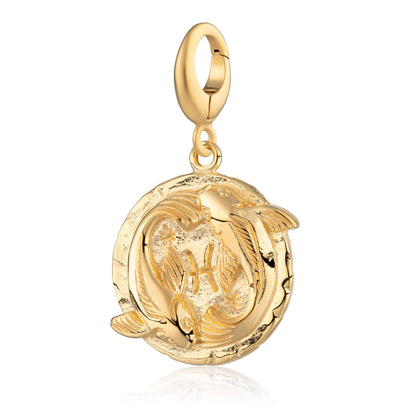 Gold Plated Pisces Zodiac Charm