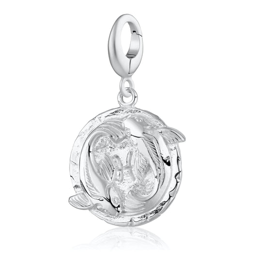 Silver Pisces Zodiac Charm - Lily Charmed