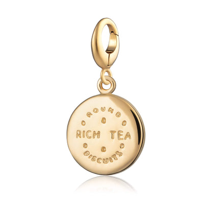 Gold Plated Rich Tea Biscuit Charm - Lily Charmed