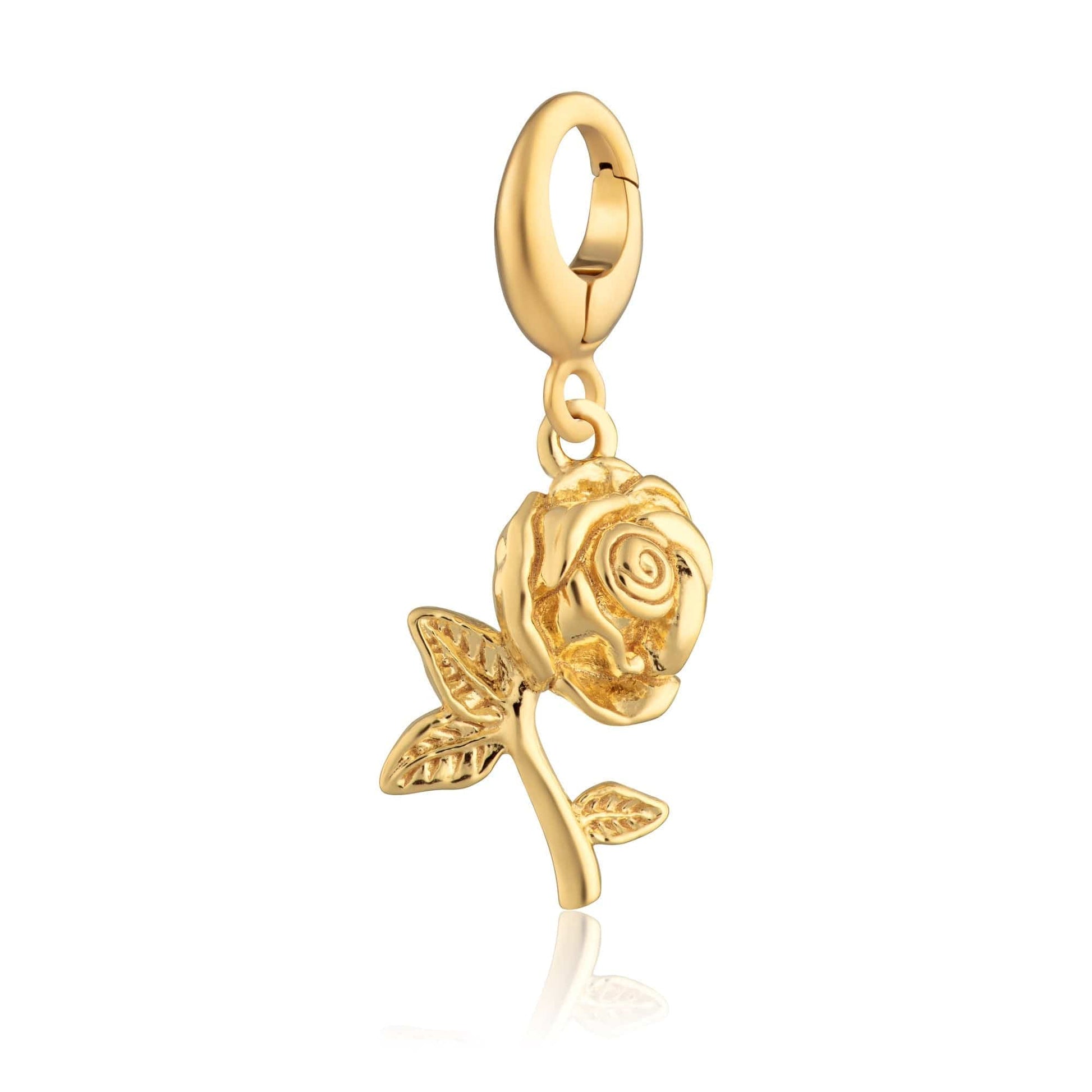 Gold Plated Rose Flower Charm by Lily Charmed