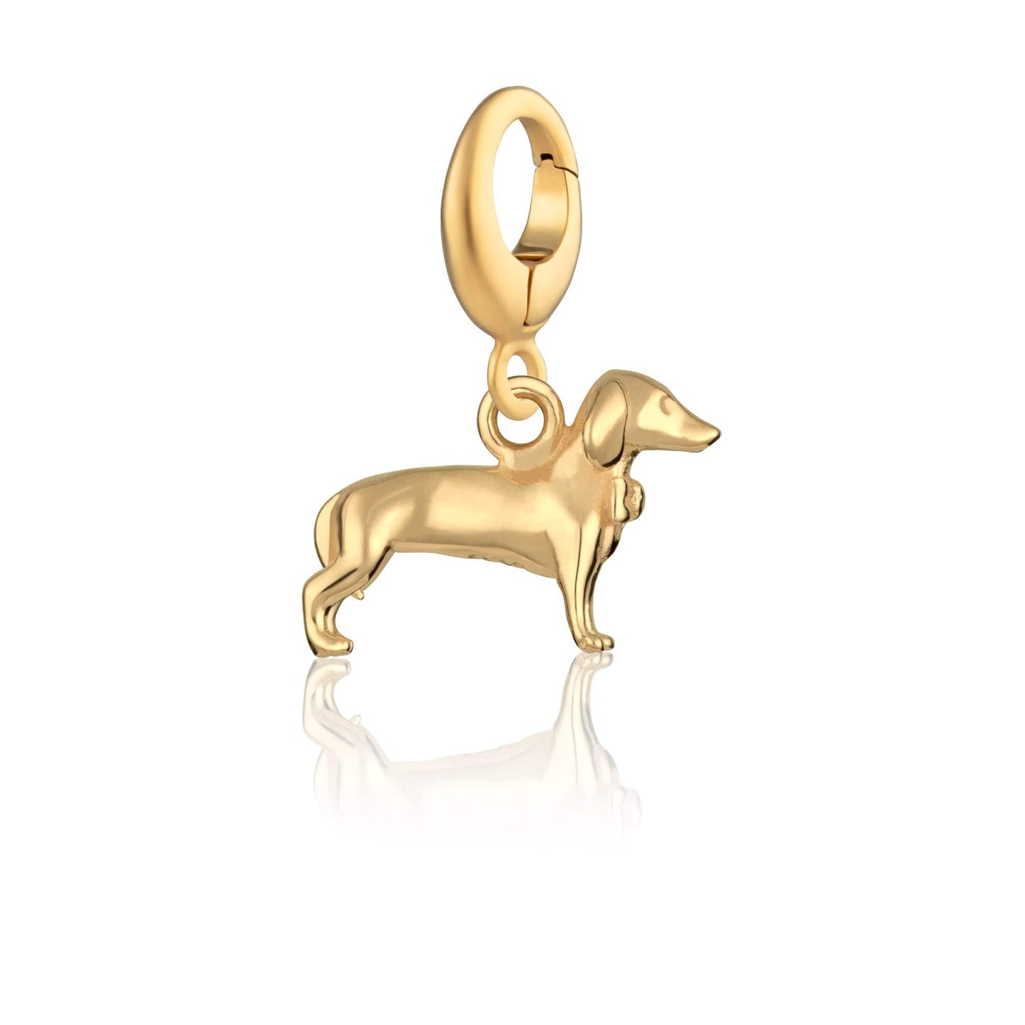 Gold Plated Sausage Dog Charm| Animal  Charms by Lily Charmed