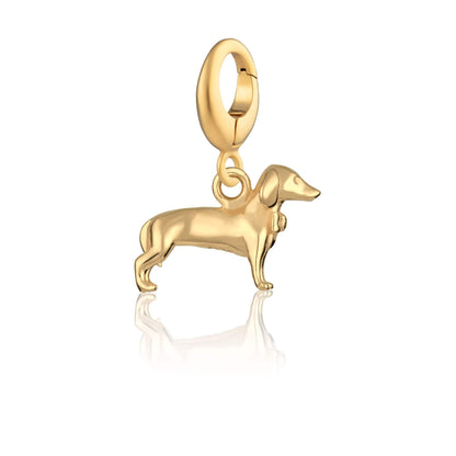 Gold Plated Sausage Dog Charm| Animal  Charms by Lily Charmed