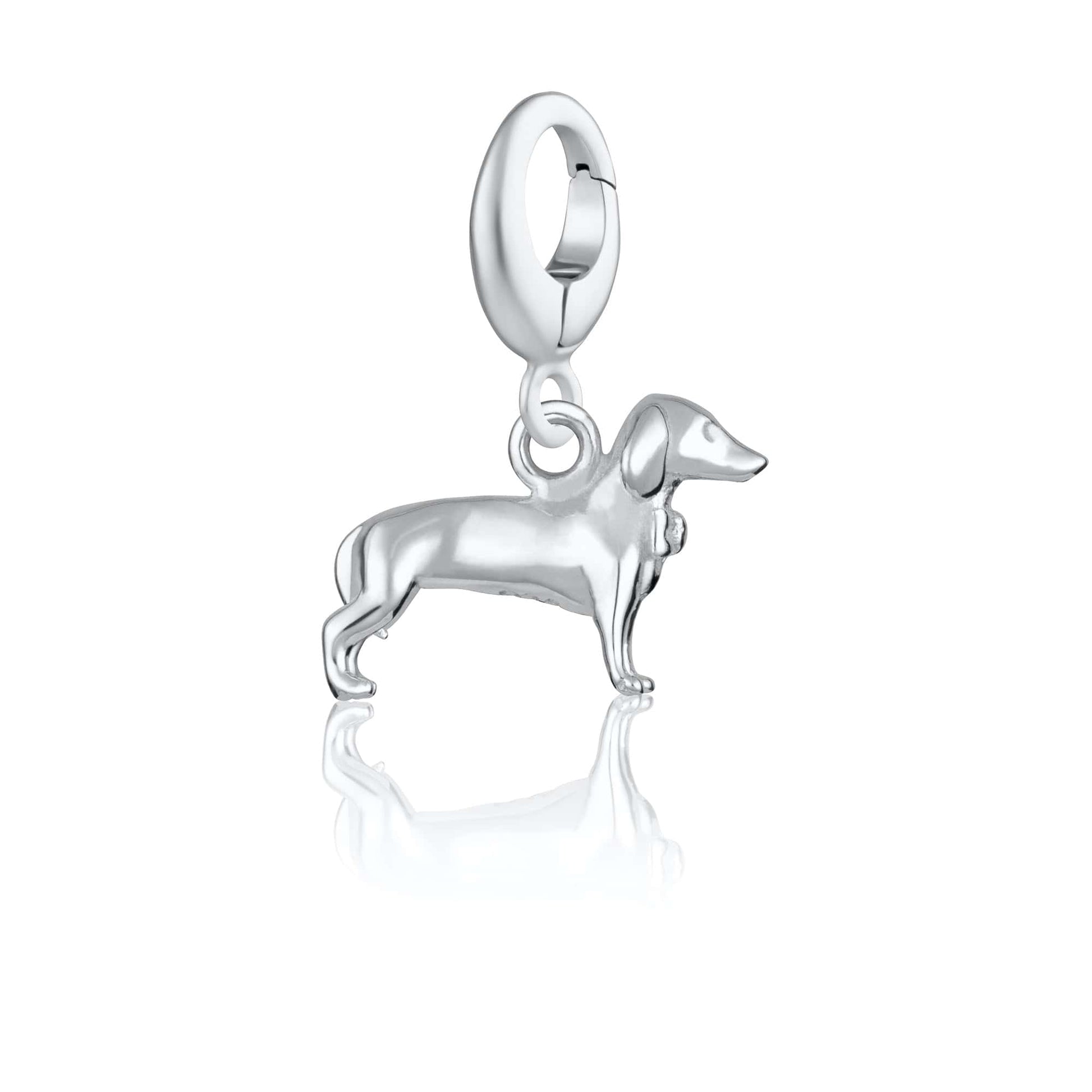 Silver Sausage Dog Charm - Lily Charmed