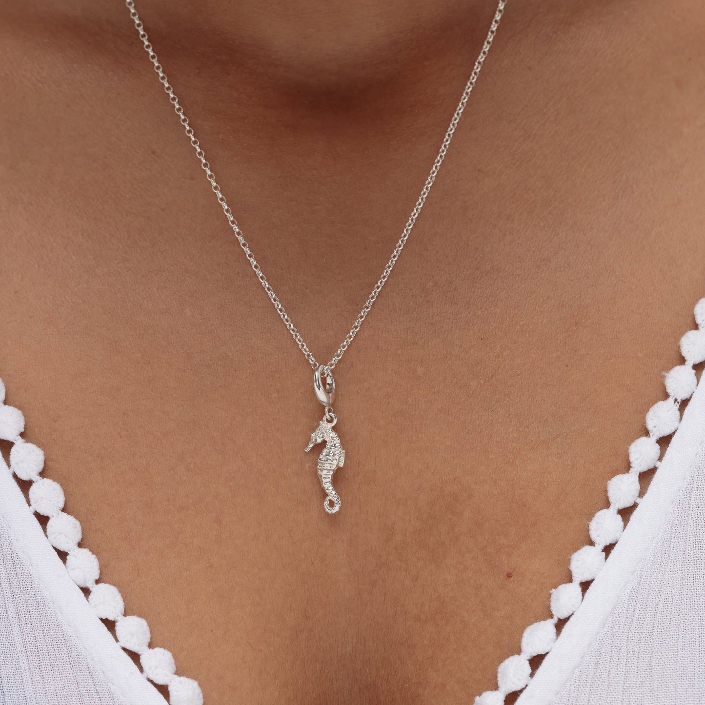 Silver Seahorse Charm for Charm Necklace | Lily Charmed