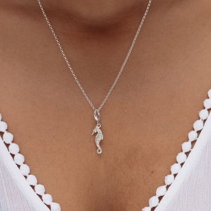 Silver Seahorse Charm for Charm Necklace | Lily Charmed