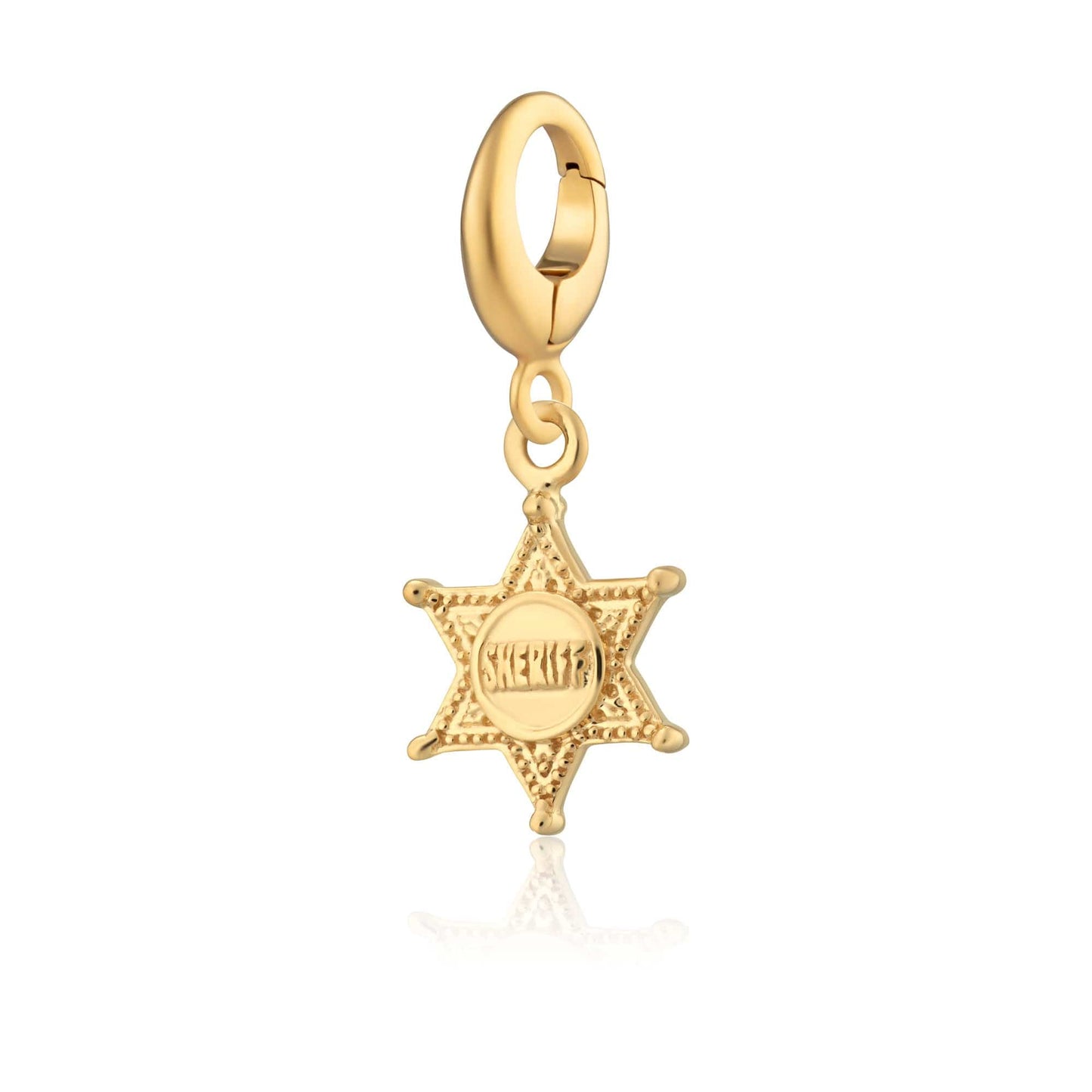 Gold Plated Sheriff Badge Charm