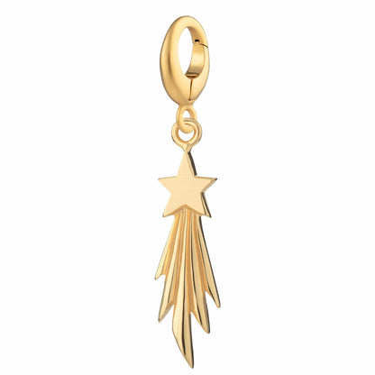 Gold Plated Shooting Star Charm for Charm Bracelet - Lily Charmed