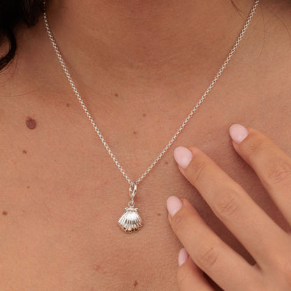 Silver Clam Shell Charm