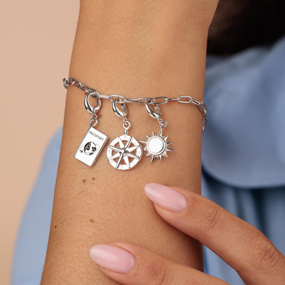 Silver Compass Charm