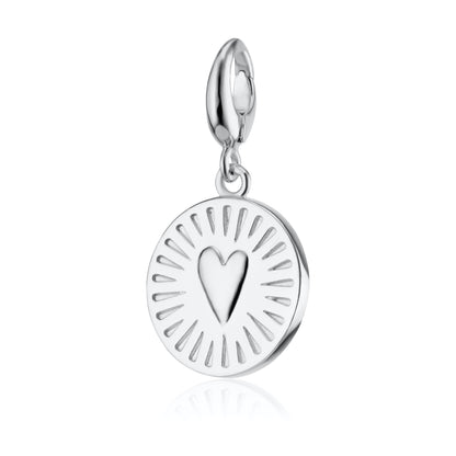 Engravable Silver You Have My Heart Disc Charm
