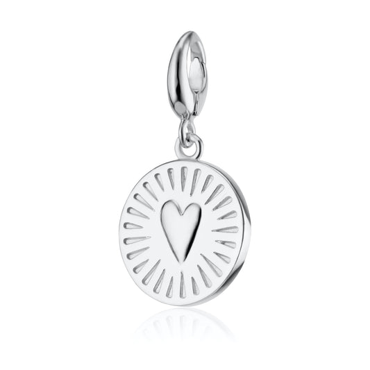 Engravable Silver You Have My Heart Disc Charm