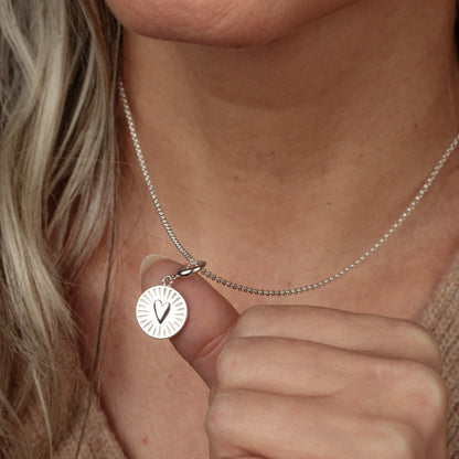 Engravable Silver You Have My Heart Disc Charm