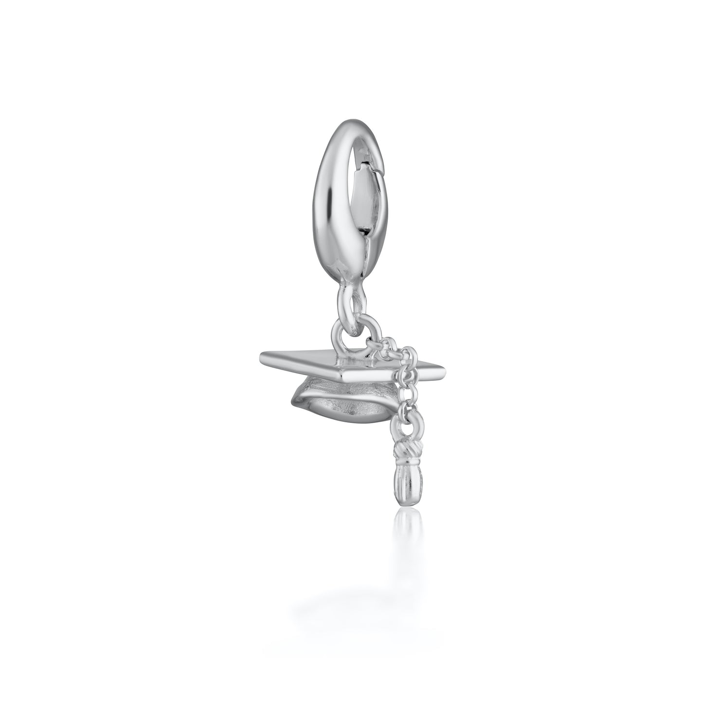 Silver Graduation Hat Charm