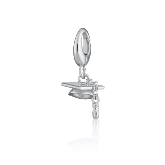 Silver Graduation Hat Charm