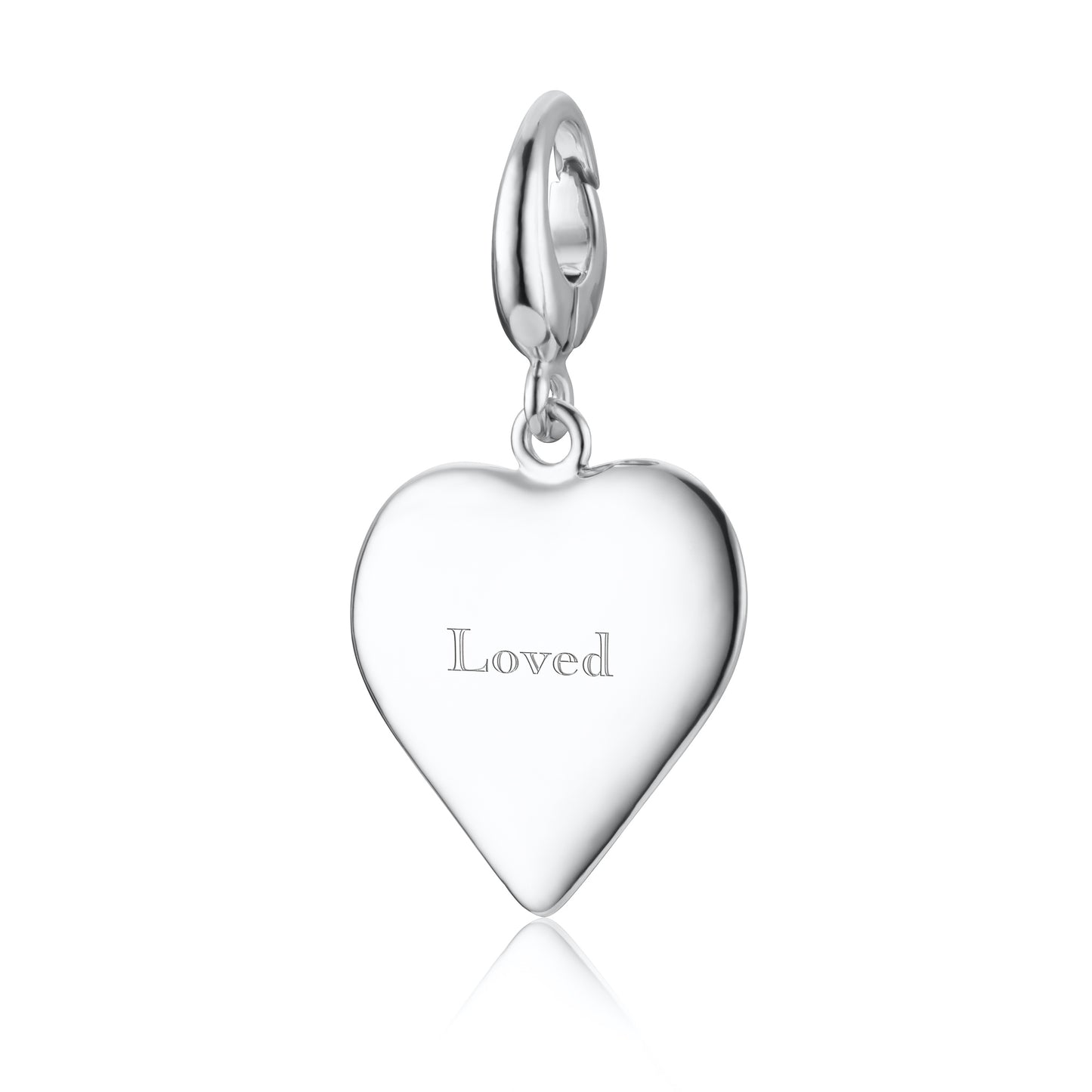 Engravable Silver Heart Charm (Medium)