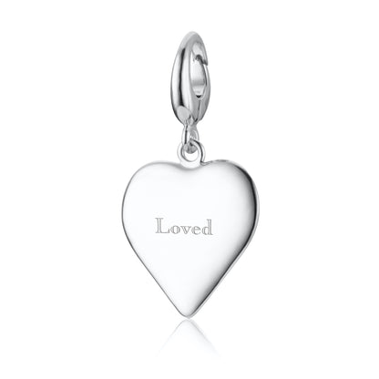 Engravable Silver Heart Charm (Medium)