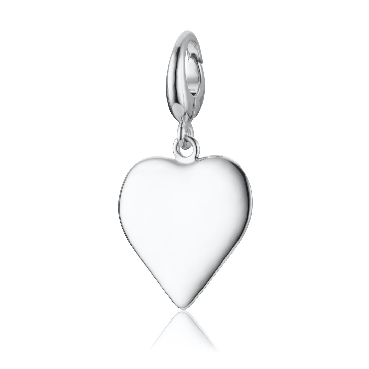 Engravable Silver Heart Charm (Medium)