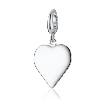 Engravable Silver Heart Charm (Medium)