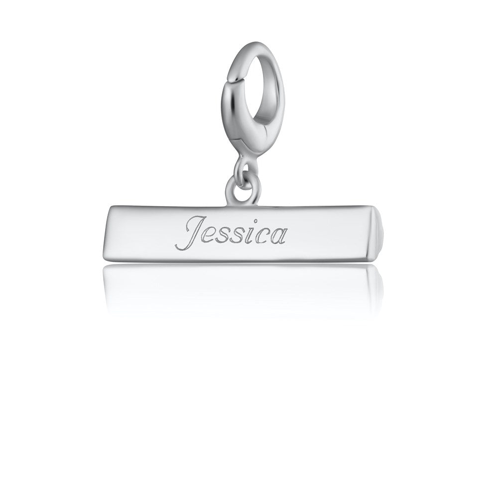 Engravable Silver T Bar Charm