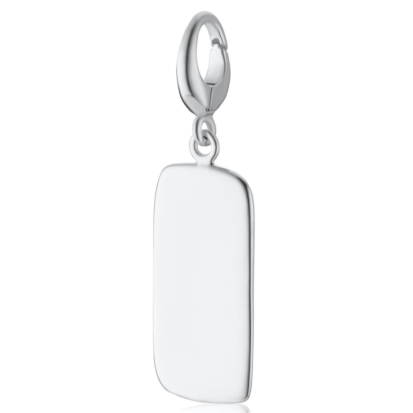 Engravable Silver Rectangle Tag Charm