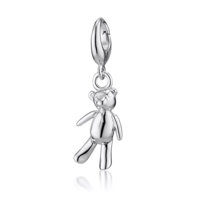 Silver Vintage Teddy Bear Charm