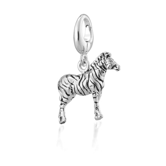 Silver Zebra Charm for Charm Bracelet or Charm Necklace by Lily Charmed