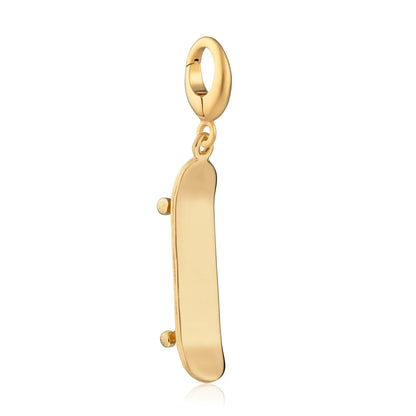 Gold Skateboard Charm | Hobbie Charms | Lily Charmed