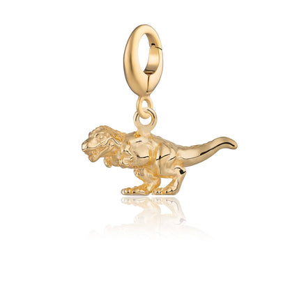 Gold Plated T-Rex Dinosaur Charm - Lily Charmed