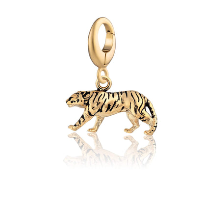 Gold Plated Tiger Charm | Gold Plated Charms by Lily Charmed