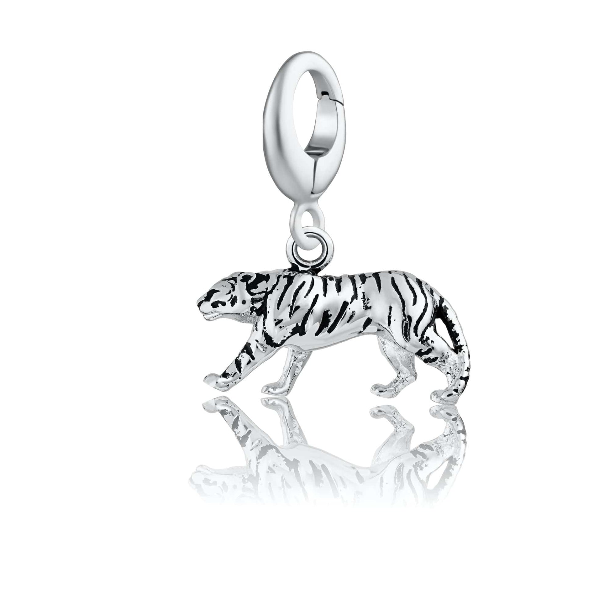 Silver Tiger Animal Charm - Lily Charmed