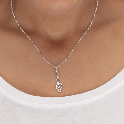 Silver Treble Clef Necklace | Lily Charmed