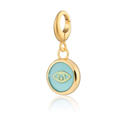 Gold Plated Turquoise Eye Resin Capture Charm | Lily Charmed