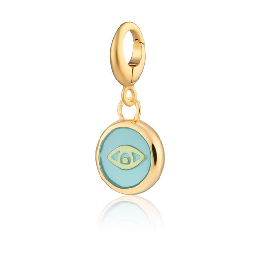 Gold Plated Turquoise Eye Resin Capture Charm | Lily Charmed