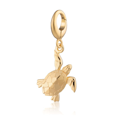 Gold Plated Turtle Charm | Ocean Charm for Charm Bracelet | Lily Charmed