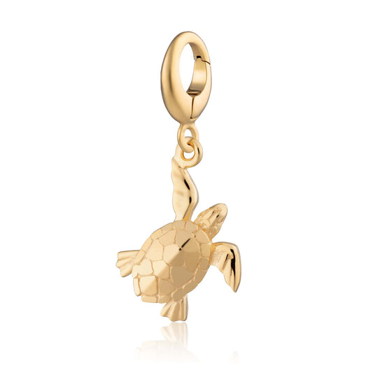 Gold Plated Turtle Charm | Ocean Charm for Charm Bracelet | Lily Charmed