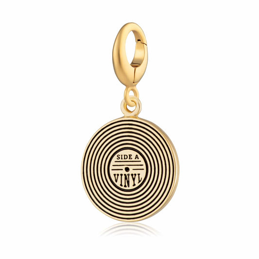 Gold Plated Vinyl Record Charm Side A | Lily Charmed