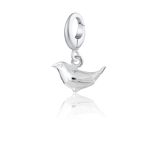 Silver Wren Bird Charm - Lily Charmed